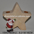 Christmas santa sitting star design ceramic candle holder